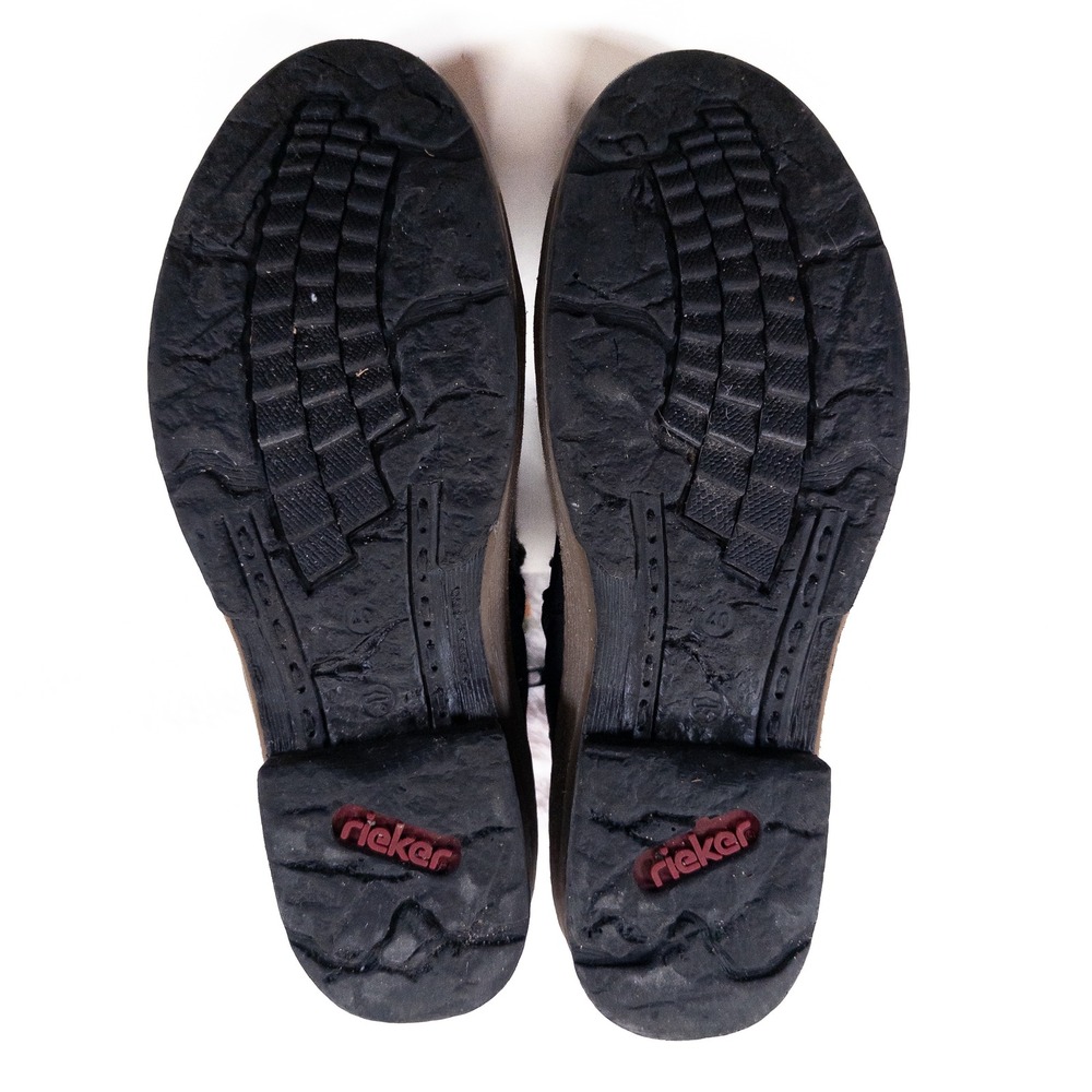 Rieker Felicitas Ankle Boots Womens 40 8.5 Navy Blue Faux Leather Zip Yarn Trim - Picture 8 of 10